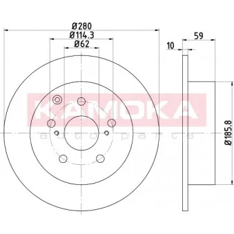 Jeu de 2 disques de frein arrière KAMOKA 103165