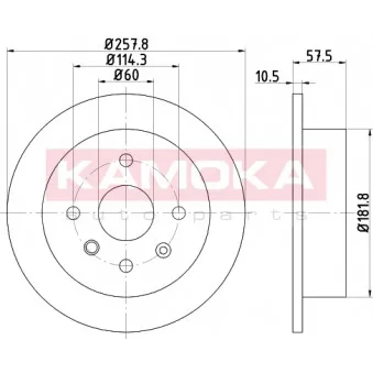 Jeu de 2 disques de frein arrière KAMOKA 103168
