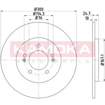 Jeu de 2 disques de frein arrière KAMOKA 103174