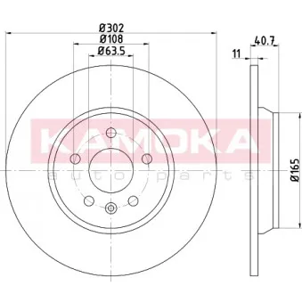Jeu de 2 disques de frein arrière KAMOKA 103176
