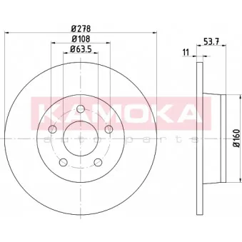 Jeu de 2 disques de frein arrière KAMOKA 103177