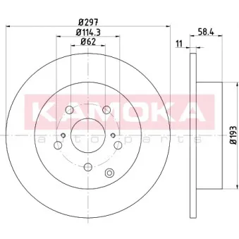 Jeu de 2 disques de frein arrière KAMOKA 103181