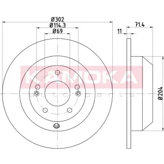 Jeu de 2 disques de frein arrière KAMOKA 103182