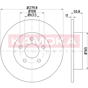 Jeu de 2 disques de frein arrière KAMOKA 103184