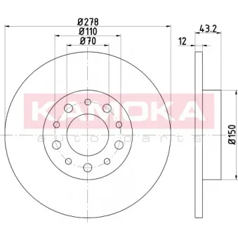 Jeu de 2 disques de frein arrière KAMOKA 103191