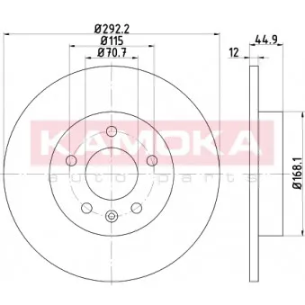 Jeu de 2 disques de frein arrière KAMOKA 103195