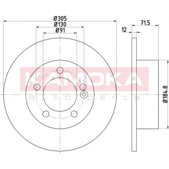 Jeu de 2 disques de frein arrière KAMOKA 103196