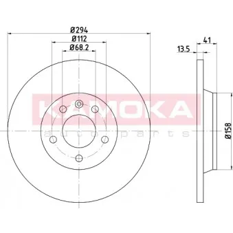 Jeu de 2 disques de frein arrière KAMOKA 103198