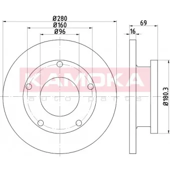 Jeu de 2 disques de frein arrière KAMOKA 103202