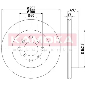 Jeu de 2 disques de frein avant KAMOKA 103204