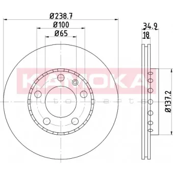 Jeu de 2 disques de frein avant KAMOKA 103205