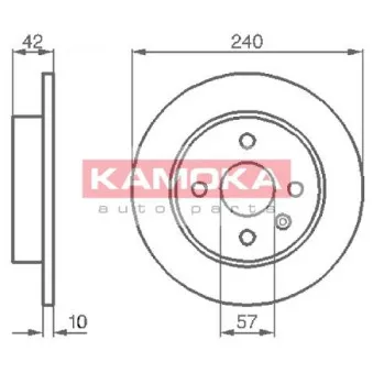 Jeu de 2 disques de frein arrière KAMOKA 1032086