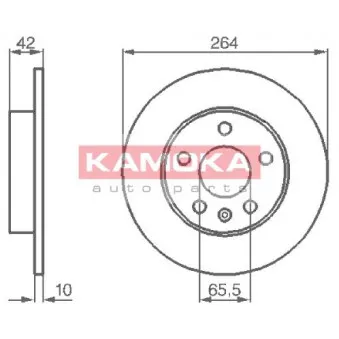 Jeu de 2 disques de frein arrière KAMOKA 1032088