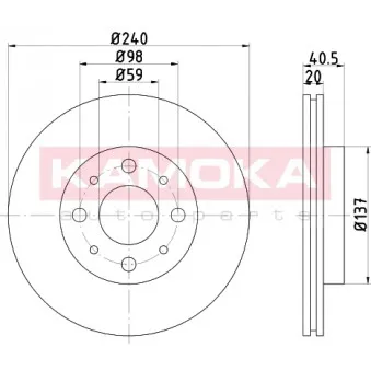 Jeu de 2 disques de frein avant KAMOKA 103215