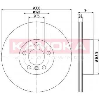 Jeu de 2 disques de frein arrière KAMOKA 103220