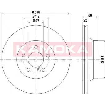 Jeu de 2 disques de frein arrière KAMOKA 103226
