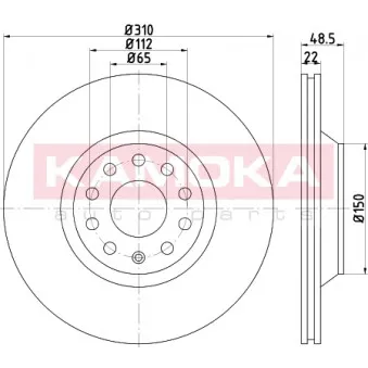 Jeu de 2 disques de frein arrière KAMOKA 103227