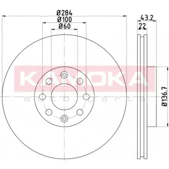 Jeu de 2 disques de frein avant KAMOKA 103233