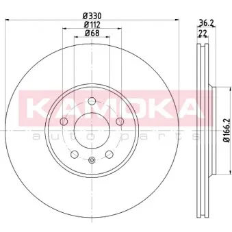 Jeu de 2 disques de frein arrière KAMOKA 103235