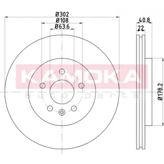 Jeu de 2 disques de frein arrière KAMOKA 103236