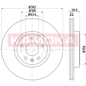 Jeu de 2 disques de frein arrière KAMOKA 103237