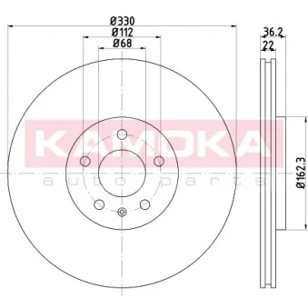 Jeu de 2 disques de frein arrière KAMOKA 103238