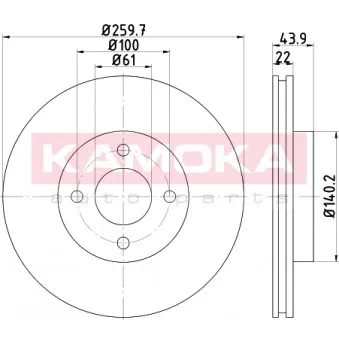 Jeu de 2 disques de frein avant KAMOKA 103239