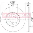 Jeu de 2 disques de frein avant KAMOKA 103241 - Visuel 1