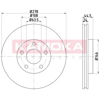 Jeu de 2 disques de frein avant KAMOKA 103245