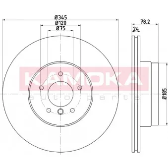 Jeu de 2 disques de frein arrière KAMOKA 103247