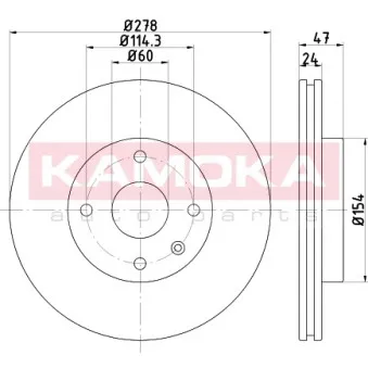 Jeu de 2 disques de frein avant KAMOKA 103249