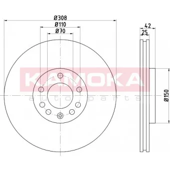 Jeu de 2 disques de frein avant KAMOKA 103253