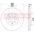 Jeu de 2 disques de frein avant KAMOKA 103254 - Visuel 1