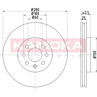 Jeu de 2 disques de frein avant KAMOKA 103254