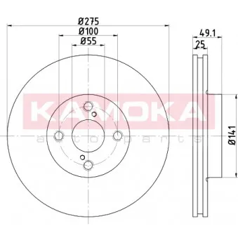 Jeu de 2 disques de frein avant KAMOKA 103255