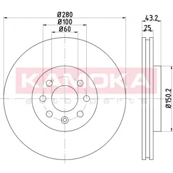 Jeu de 2 disques de frein avant KAMOKA 103258