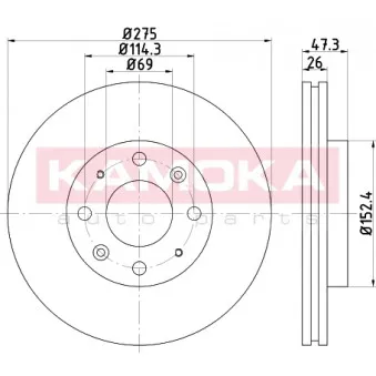 Jeu de 2 disques de frein avant KAMOKA 103262