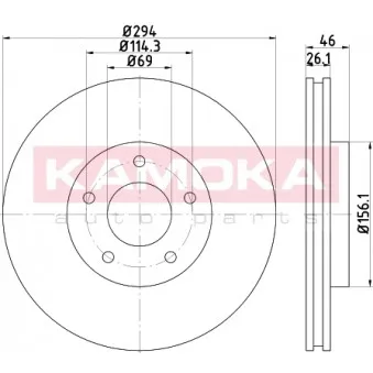 Jeu de 2 disques de frein avant KAMOKA 103266