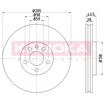 Jeu de 2 disques de frein avant KAMOKA 103268