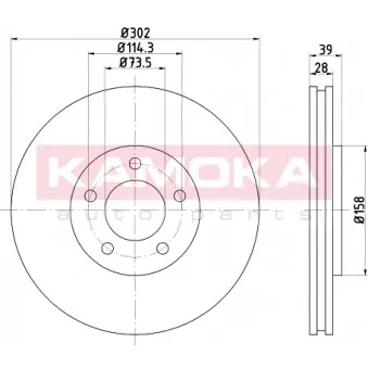 Jeu de 2 disques de frein avant KAMOKA 103269