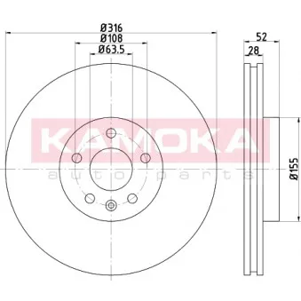 Jeu de 2 disques de frein avant KAMOKA 103275