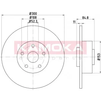 Jeu de 2 disques de frein arrière KAMOKA 1032772