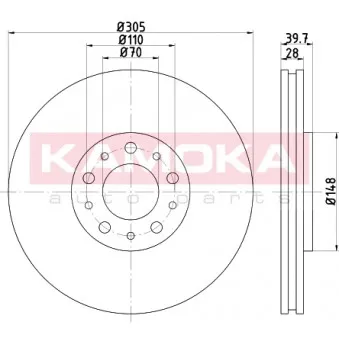 Jeu de 2 disques de frein avant KAMOKA 103284