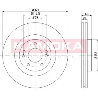 Jeu de 2 disques de frein avant KAMOKA 103291