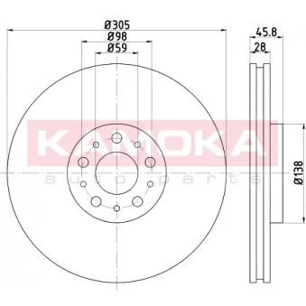 Jeu de 2 disques de frein avant KAMOKA 103294