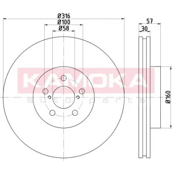Jeu de 2 disques de frein avant KAMOKA 103303