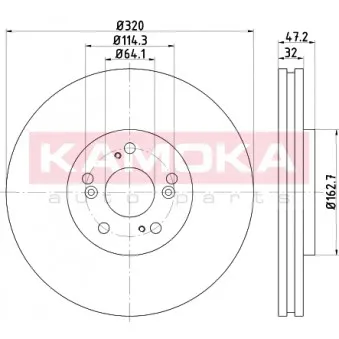 Jeu de 2 disques de frein avant KAMOKA 103318