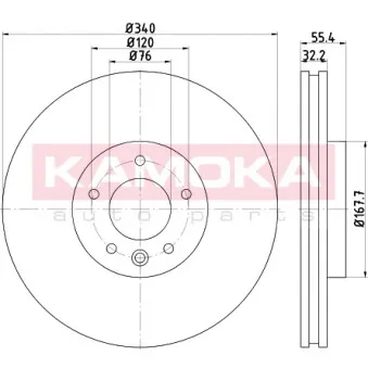 Jeu de 2 disques de frein avant KAMOKA 103319