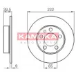Jeu de 2 disques de frein arrière KAMOKA 1036068 - Visuel 1