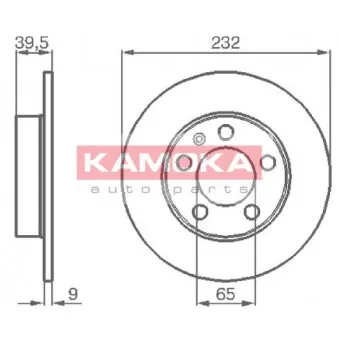 Jeu de 2 disques de frein arrière KAMOKA 1036068